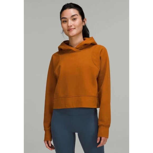 Lululemon Tops - Lululemon Athletica Loungeful Womens Size 10 Boxy Cropped Hoodie Butternut Brown